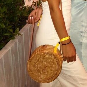 NEW Handwoven Round Rattan Bag